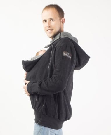 Baby carrying and pregnancy coat - black fleece