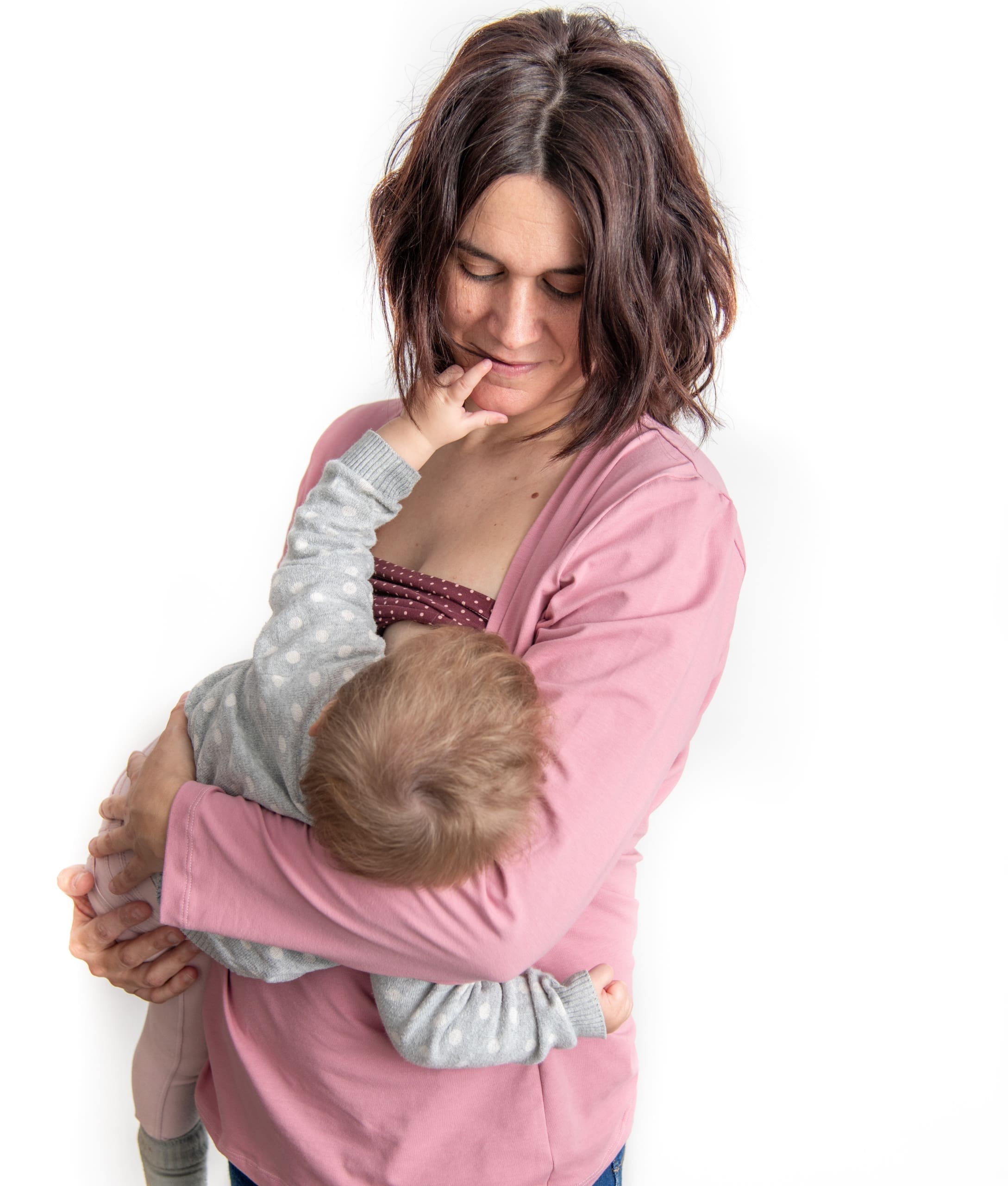 Camiseta lactancia y embarazo rosa - Manga larga - Imagen 2