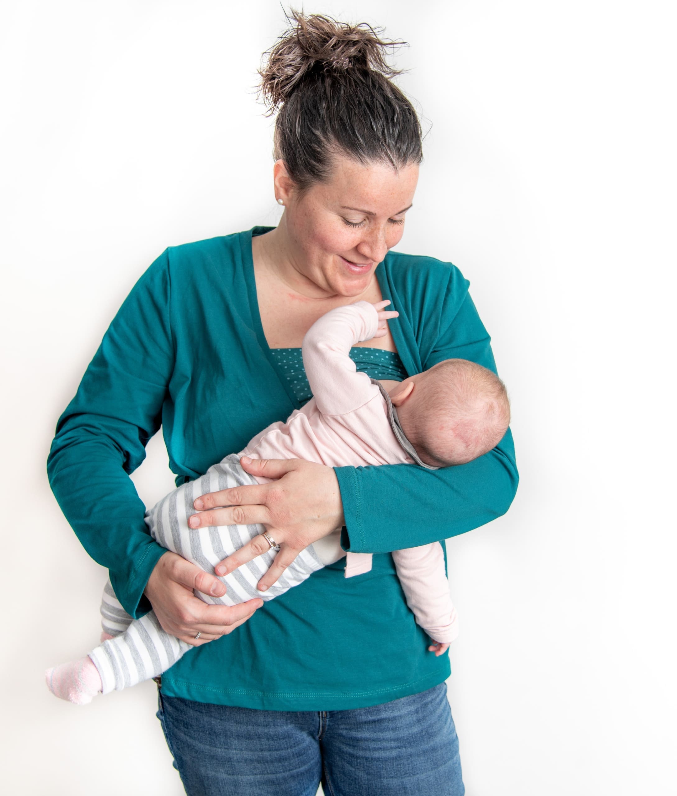 Camiseta lactancia y embarazo verde - Manga larga - Imagen 2