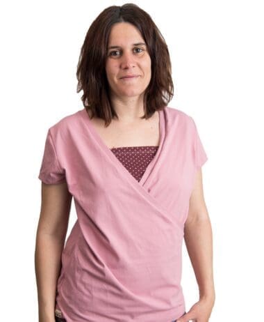 Camiseta lactancia y embarazo rosa - Manga corta