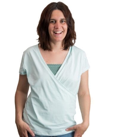 Camiseta lactancia y embarazo turquesa - Manga corta