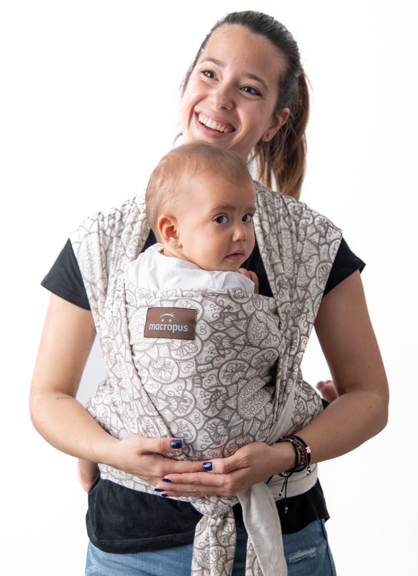 Fular semielástico natural-mandala