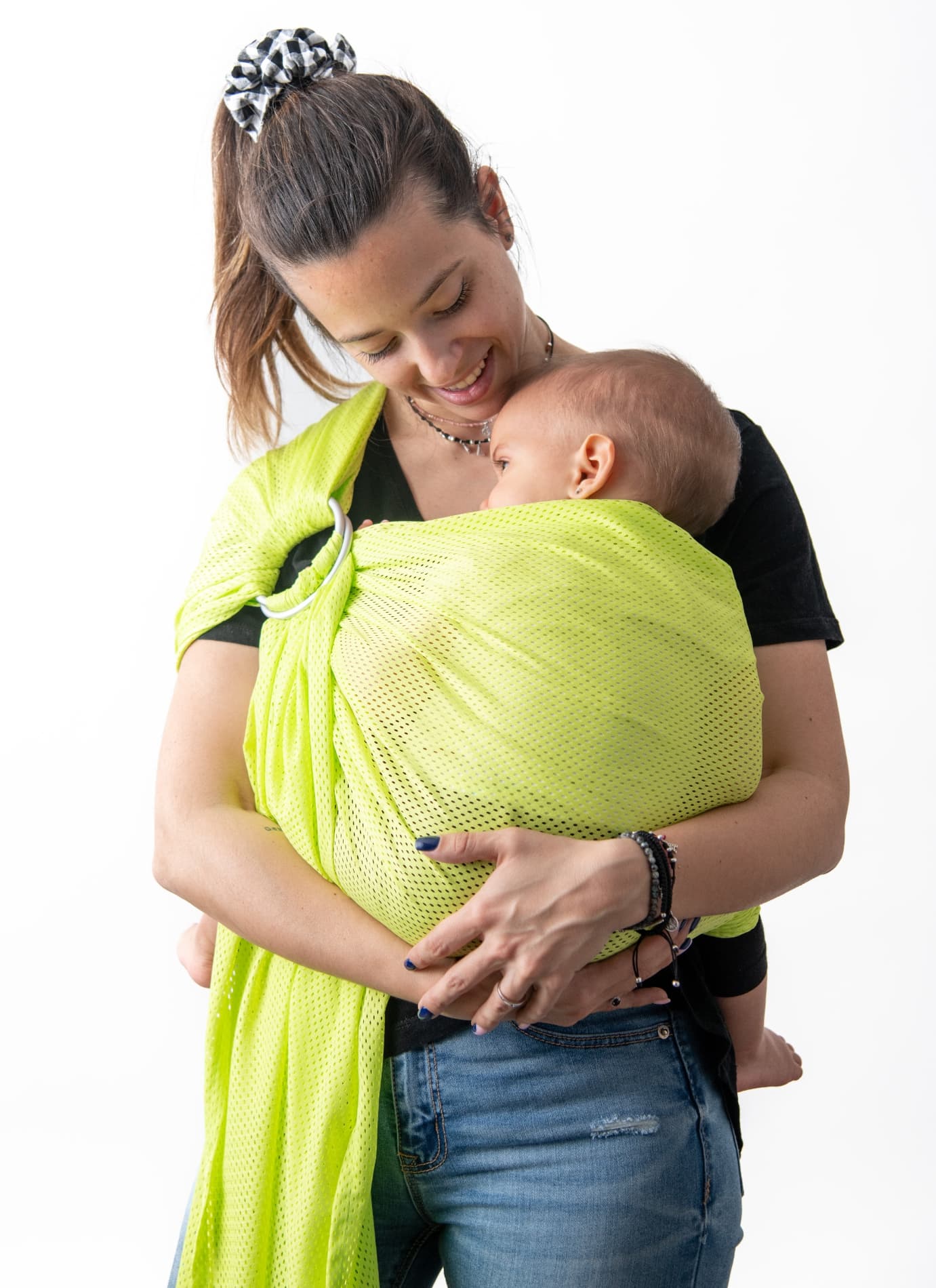 Bandolera porteo agua pistacho - Imagen 2