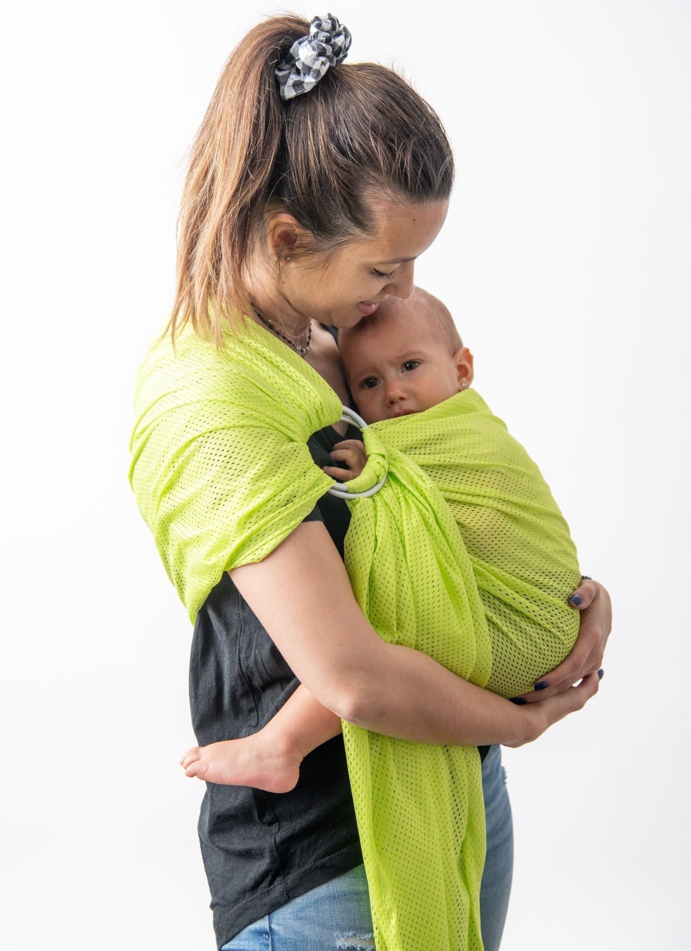 Bandolera porteo agua pistacho - Imagen 3