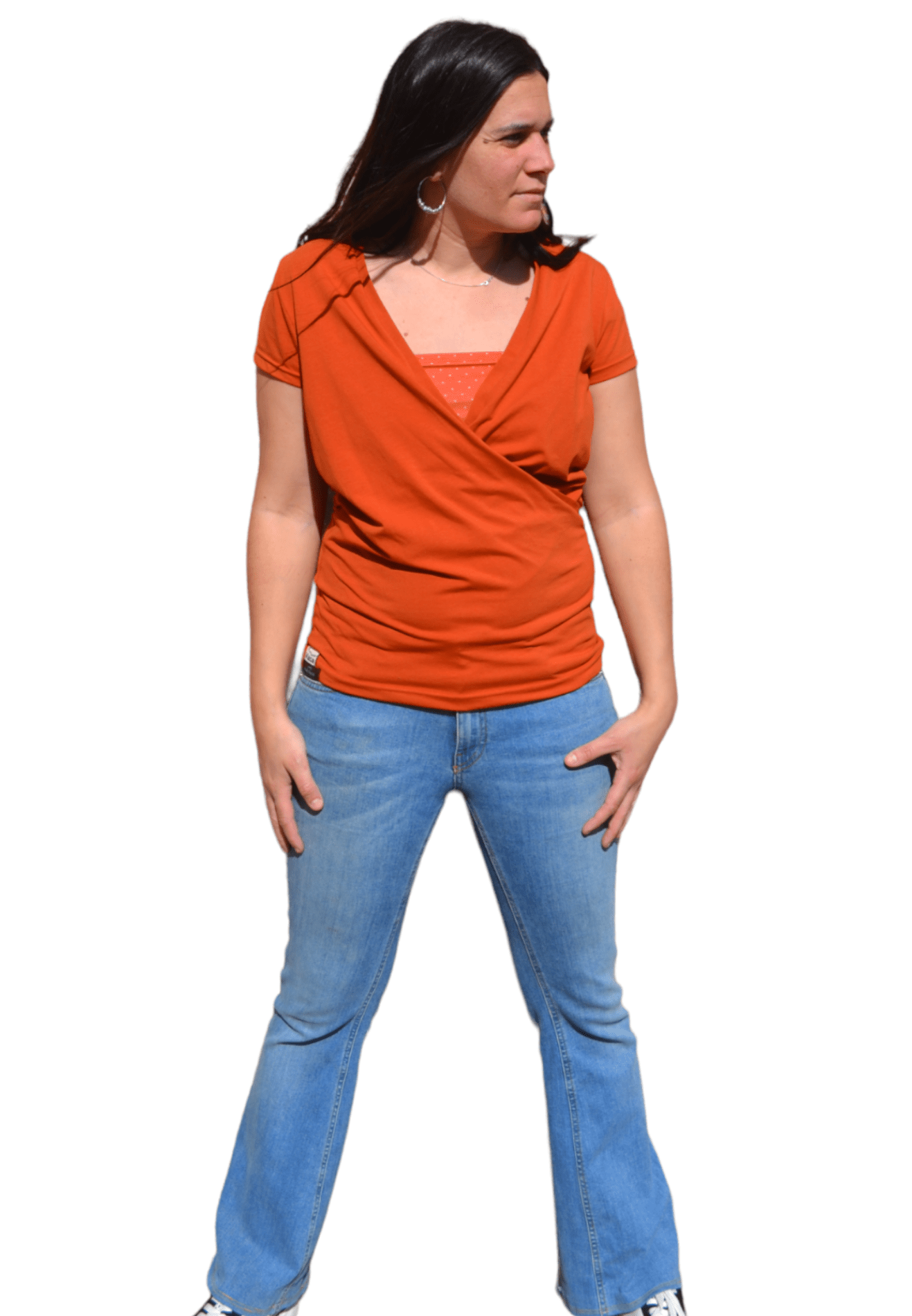 Camiseta lactancia y embarazo teja - Manga corta - Imagen 2