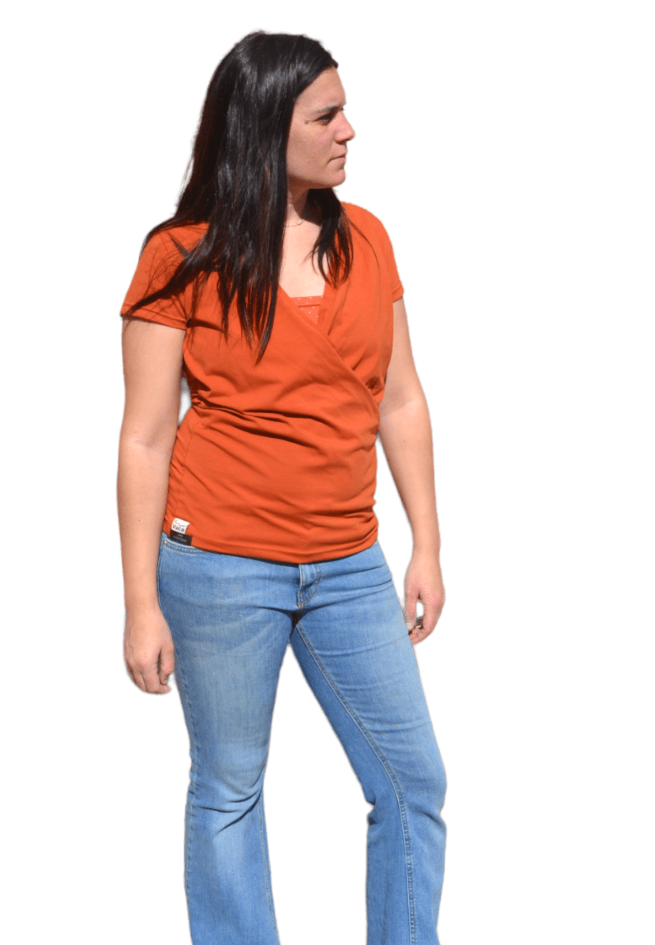 Camiseta lactancia y embarazo teja - Manga corta