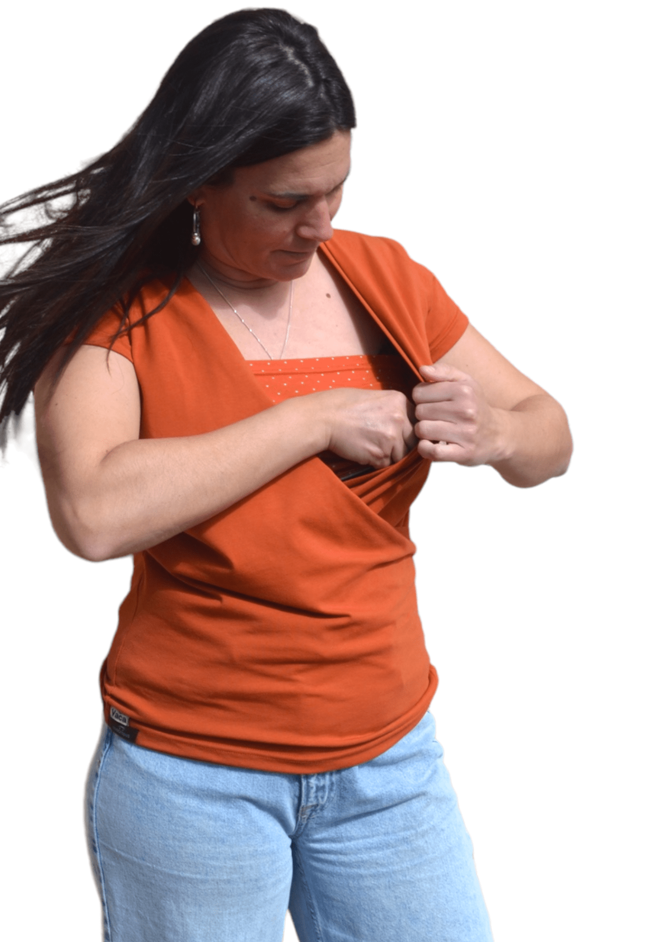 Camiseta lactancia y embarazo teja - Manga corta - Imagen 3