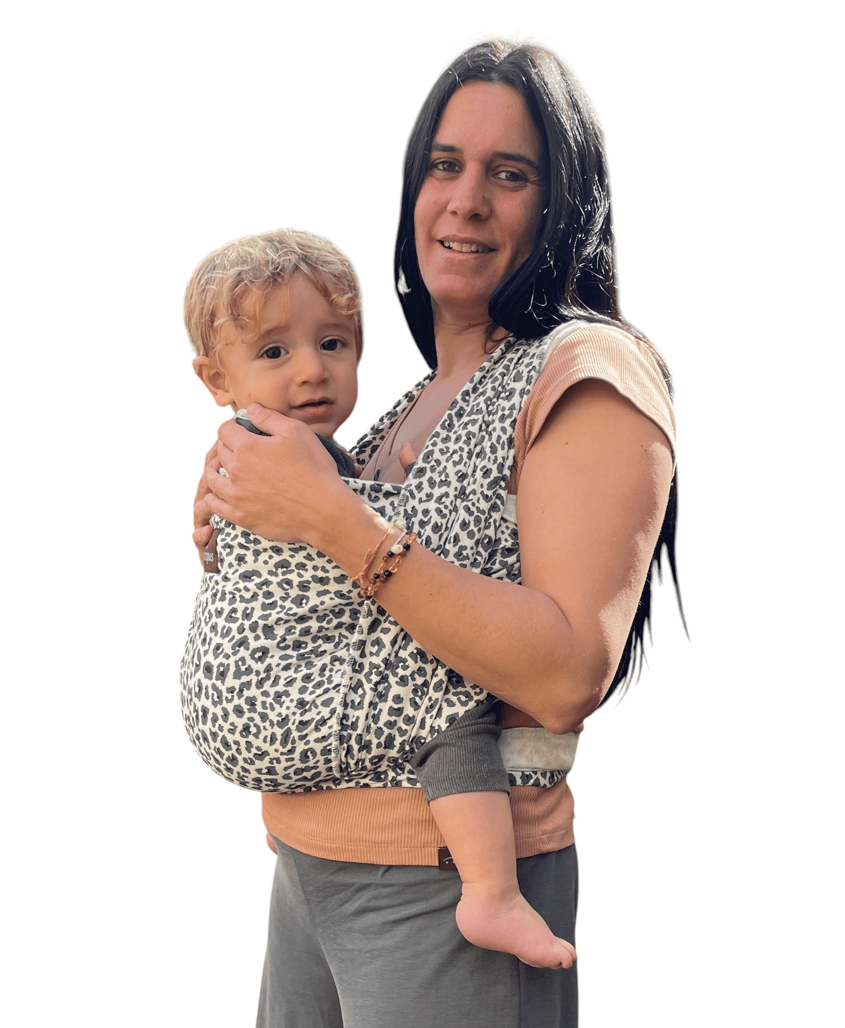 Fular semielástico natural-leopardo - Imagen 2