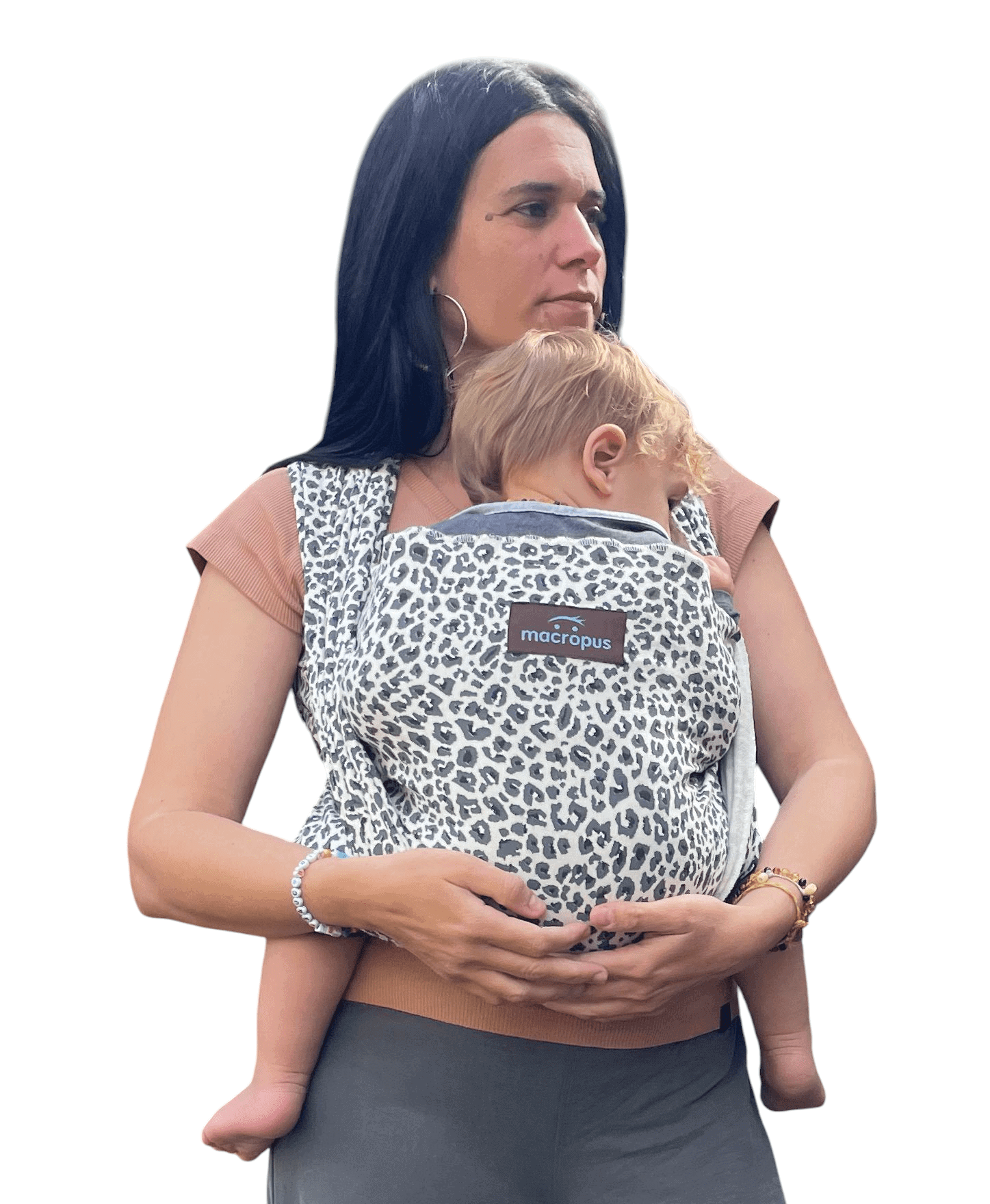 Fular semielástico natural-leopardo