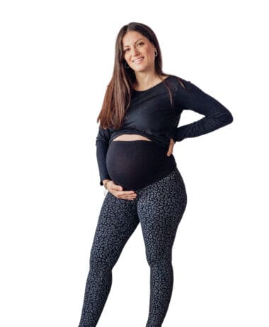 Leggings embarazo negro leopardo