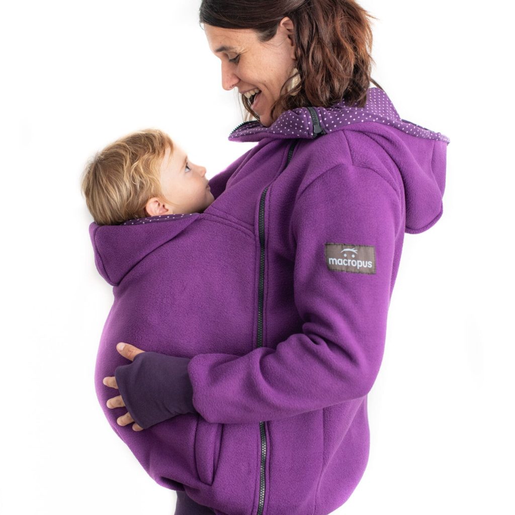 Abrigo porteo, embarazo y estandar lila